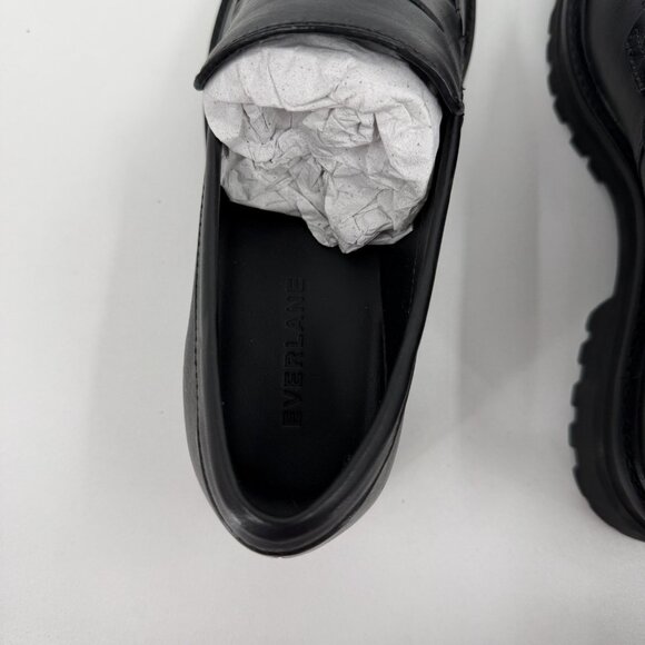 Everlane The Lug Loafer in Black Leather size 9.5 Women's Chunky Heel - Picture 9 of 13